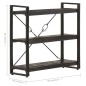 vidaXL Estantería de 3 niveles madera maciza de mango negro 90x30x80cm