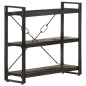 vidaXL Estantería de 3 niveles madera maciza de mango negro 90x30x80cm