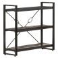 vidaXL Estantería de 3 niveles madera maciza de mango negro 90x30x80cm