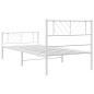 vidaXL Estructura cama metal con cabecero y pie cama blanca 100x200 cm vidaXL Estructura cama metal con cabecero y pie cama blanca 100x200 cm