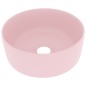 vidaXL Lavabo de lujo redondo cerámica rosa mate 40x15 cm vidaXL Lavabo de lujo redondo cerámica rosa mate 40x15 cm