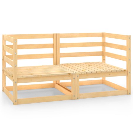 vidaXL Sofás de esquina para jardín 2 uds madera maciza de pino