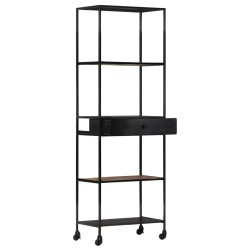 vidaXL Estantería de madera de mango rugosa y hierro 60x35x180 cm
