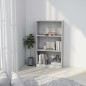 vidaXL Estantería de 3 niveles contrachapada gris hormigón 60x24x109cm vidaXL Estantería de 3 niveles contrachapada gris hormigón 60x24x109cm