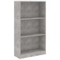 vidaXL Estantería de 3 niveles contrachapada gris hormigón 60x24x109cm vidaXL Estantería de 3 niveles contrachapada gris hormigón 60x24x109cm