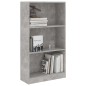 vidaXL Estantería de 3 niveles contrachapada gris hormigón 60x24x109cm vidaXL Estantería de 3 niveles contrachapada gris hormigón 60x24x109cm