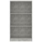 vidaXL Estantería de 3 niveles contrachapada gris hormigón 60x24x109cm vidaXL Estantería de 3 niveles contrachapada gris hormigón 60x24x109cm