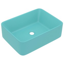 vidaXL Lavabo de lujo cerámica verde claro mate 41x30x12 cm