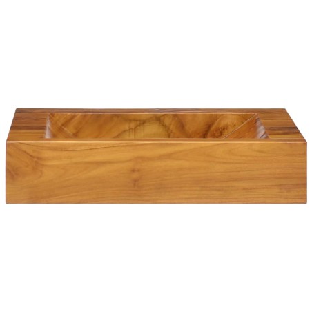 vidaXL Lavabo de madera maciza de teca 50x35x10 cm