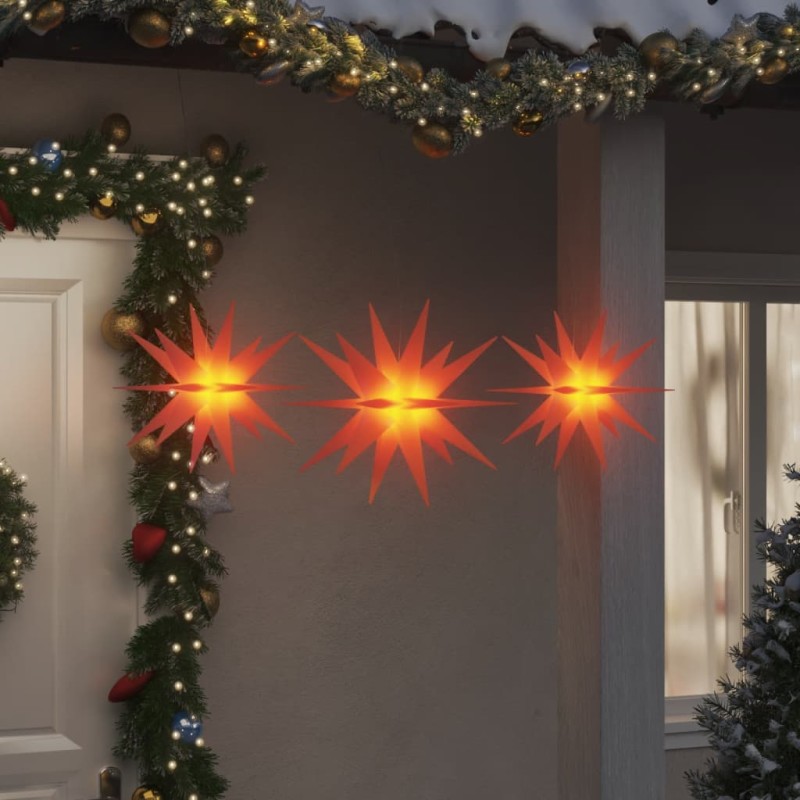 vidaXL Lámparas de Navidad LED plegables 3 unidades rojo vidaXL Lámparas de Navidad LED plegables 3 unidades rojo