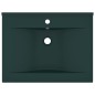 vidaXL Lavabo de lujo con grifo cerámica verde oscuro 60x46 cm vidaXL Lavabo de lujo con grifo cerámica verde oscuro 60x46 cm
