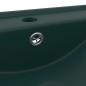 vidaXL Lavabo de lujo con grifo cerámica verde oscuro 60x46 cm vidaXL Lavabo de lujo con grifo cerámica verde oscuro 60x46 cm