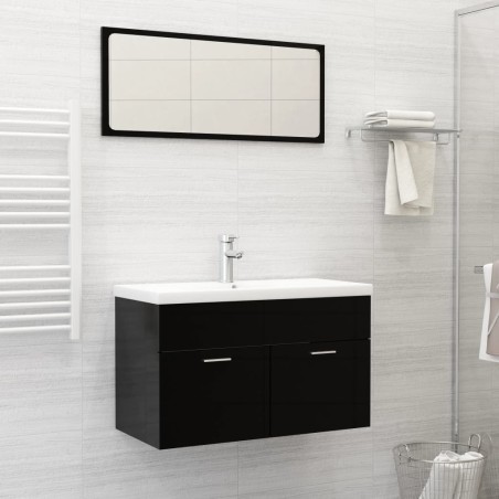vidaXL Lavabo empotrado con grifo cerámica blanco 81x39x18 cm