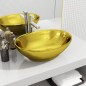 vidaXL Lavabo 40x33x13,5 cm cerámica dorado vidaXL Lavabo 40x33x13,5 cm cerámica dorado