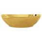 vidaXL Lavabo 40x33x13,5 cm cerámica dorado vidaXL Lavabo 40x33x13,5 cm cerámica dorado