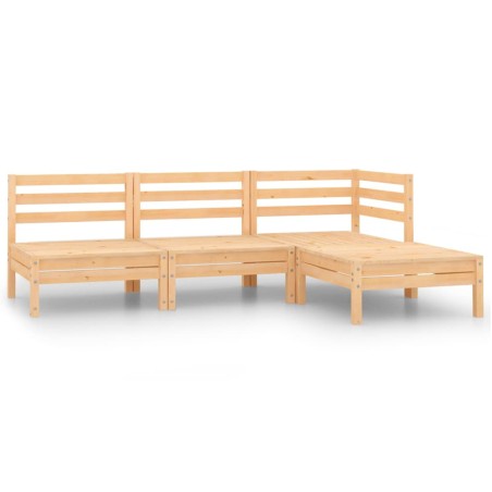 vidaXL Juego de muebles de jardín 4 piezas madera maciza de pino