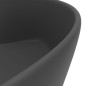 vidaXL Lavabo lujoso con rebosadero cerámica gris oscuro mate 36x13 cm vidaXL Lavabo lujoso con rebosadero cerámica gris oscuro mate 36x13 cm
