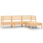 vidaXL Juego de muebles de jardín 4 piezas madera maciza de pino