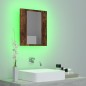 vidaXL Armario de baño con espejo LED madera roble ahumado 40x12x45 cm vidaXL Armario de baño con espejo LED madera roble ahumado 40x12x45 cm