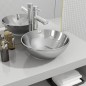 vidaXL Lavabo 32,5x14 cm cerámica plateado vidaXL Lavabo 32,5x14 cm cerámica plateado