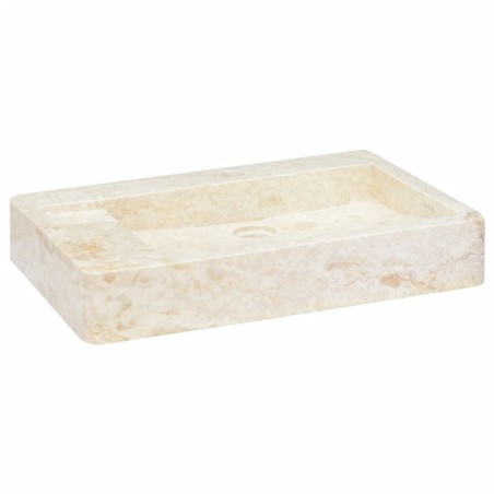 vidaXL Lavabo crema mármol 58x39x10 cm