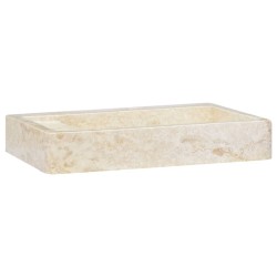 vidaXL Lavabo crema mármol 58x39x10 cm