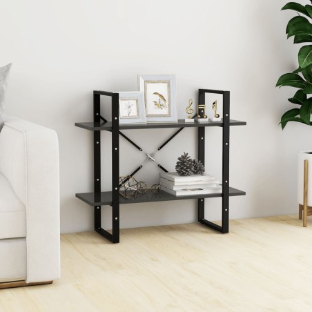 vidaXL Estantería de 2 niveles madera contrachapada gris 80x30x70 cm