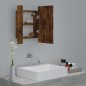 vidaXL Armario de baño con espejo LED madera roble ahumado 40x12x45 cm vidaXL Armario de baño con espejo LED madera roble ahumado 40x12x45 cm