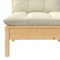 vidaXL Sofá central de jardín y cojines madera madera pino crema vidaXL Sofá central de jardín y cojines madera madera pino crema