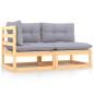 vidaXL Set de muebles de jardín 2 pzas con cojines madera maciza pino vidaXL Set de muebles de jardín 2 pzas con cojines madera maciza pino