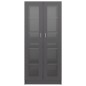 vidaXL Vitrina de madera contrachapada gris brillo 82,5x30,5x185,5 cm vidaXL Vitrina de madera contrachapada gris brillo 82,5x30,5x185,5 cm