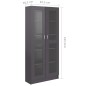 vidaXL Vitrina de madera contrachapada gris brillo 82,5x30,5x185,5 cm vidaXL Vitrina de madera contrachapada gris brillo 82,5x30,5x185,5 cm