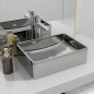 vidaXL Lavabo 41x30x12 cm cerámica plateado vidaXL Lavabo 41x30x12 cm cerámica plateado