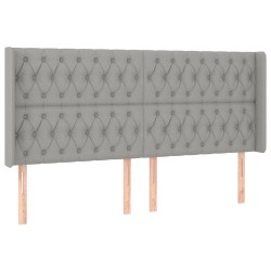 vidaXL Cabecero con orejas de tela gris claro 203x16x118/128 cm