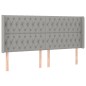 vidaXL Cabecero con orejas de tela gris claro 203x16x118/128 cm vidaXL Cabecero con orejas de tela gris claro 203x16x118/128 cm