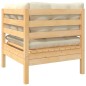 vidaXL Muebles de jardín 3 piezas madera maciza pino con cojines crema vidaXL Muebles de jardín 3 piezas madera maciza pino con cojines crema