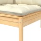 vidaXL Muebles de jardín 3 piezas madera maciza pino con cojines crema vidaXL Muebles de jardín 3 piezas madera maciza pino con cojines crema