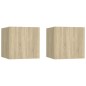 vidaXL Mesitas noche 2 uds madera ingeniería roble Sonoma 30,5x30x30cm vidaXL Mesitas noche 2 uds madera ingeniería roble Sonoma 30,5x30x30cm