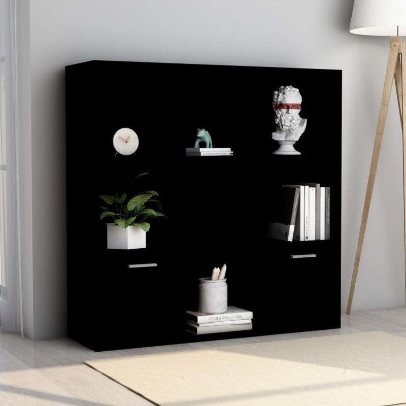 vidaXL Estantería de madera contrachapada negro 98x30x98 cm vidaXL Estantería de madera contrachapada negro 98x30x98 cm