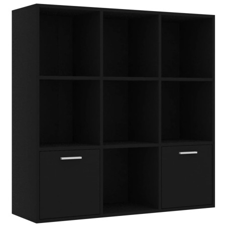 vidaXL Estantería de madera contrachapada negro 98x30x98 cm