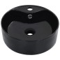 vidaXL Lavabo con rebosadero 36x13 cm cerámica negro vidaXL Lavabo con rebosadero 36x13 cm cerámica negro