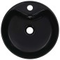 vidaXL Lavabo con rebosadero 36x13 cm cerámica negro vidaXL Lavabo con rebosadero 36x13 cm cerámica negro