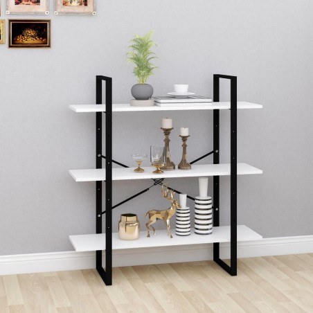 vidaXL Estantería de madera contrachapada blanco 100x30x105 cm