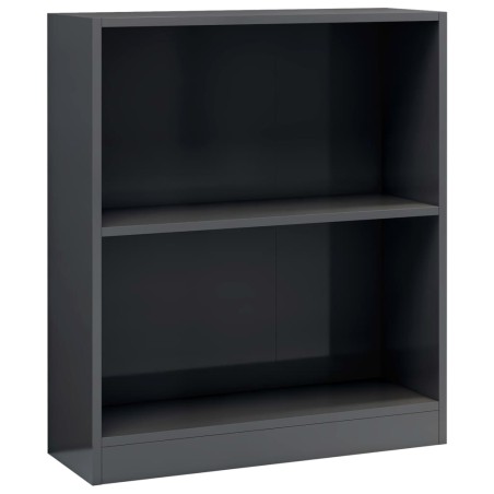 vidaXL Estantería madera contrachapada gris brillante 60x24x74,5 cm