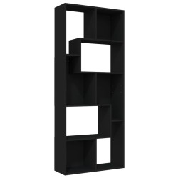 vidaXL Estantería librería madera contrachapada negro 67x24x161 cm
