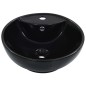 vidaXL Lavabo con rebosadero 46,5x18 cm cerámica negro vidaXL Lavabo con rebosadero 46,5x18 cm cerámica negro