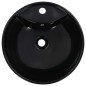 vidaXL Lavabo con rebosadero 46,5x18 cm cerámica negro vidaXL Lavabo con rebosadero 46,5x18 cm cerámica negro