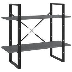 vidaXL Estantería 2 niveles madera maciza de pino gris 80x30x70 cm