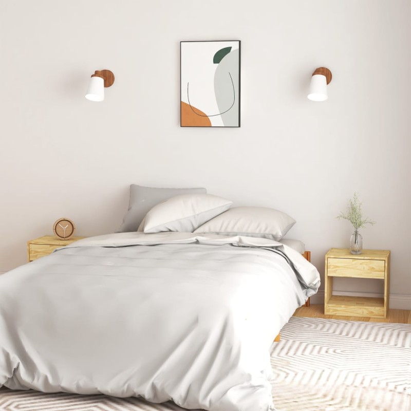 vidaXL Mesitas de noche 2 uds madera maciza de pino 40x31x40 cm vidaXL Mesitas de noche 2 uds madera maciza de pino 40x31x40 cm