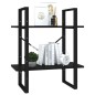 vidaXL Estantería de 2 niveles madera contrachapada negro 60x30x70 cm vidaXL Estantería de 2 niveles madera contrachapada negro 60x30x70 cm